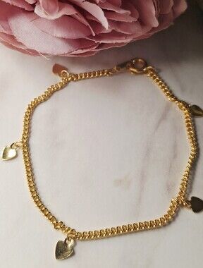 Vintage 80s✨️💛Youth Golden Heart Bracelet